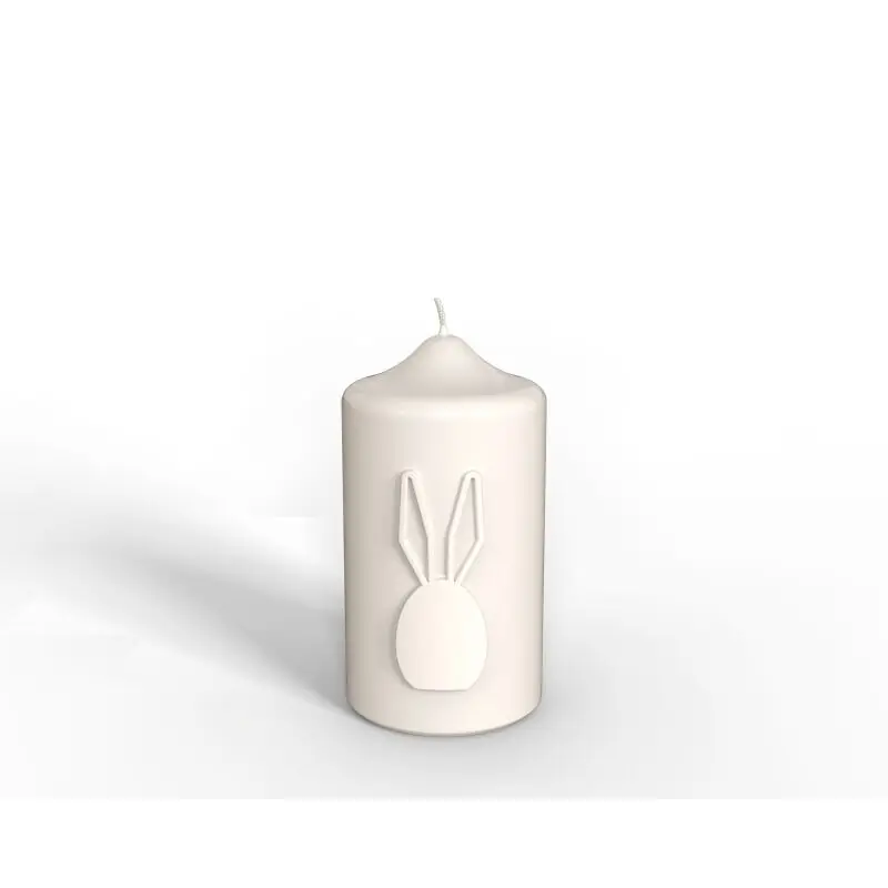 Engels Kerzen Gelackte Stumpenkerze m. Osterhase - Relief Glanz-Lack Preiswert