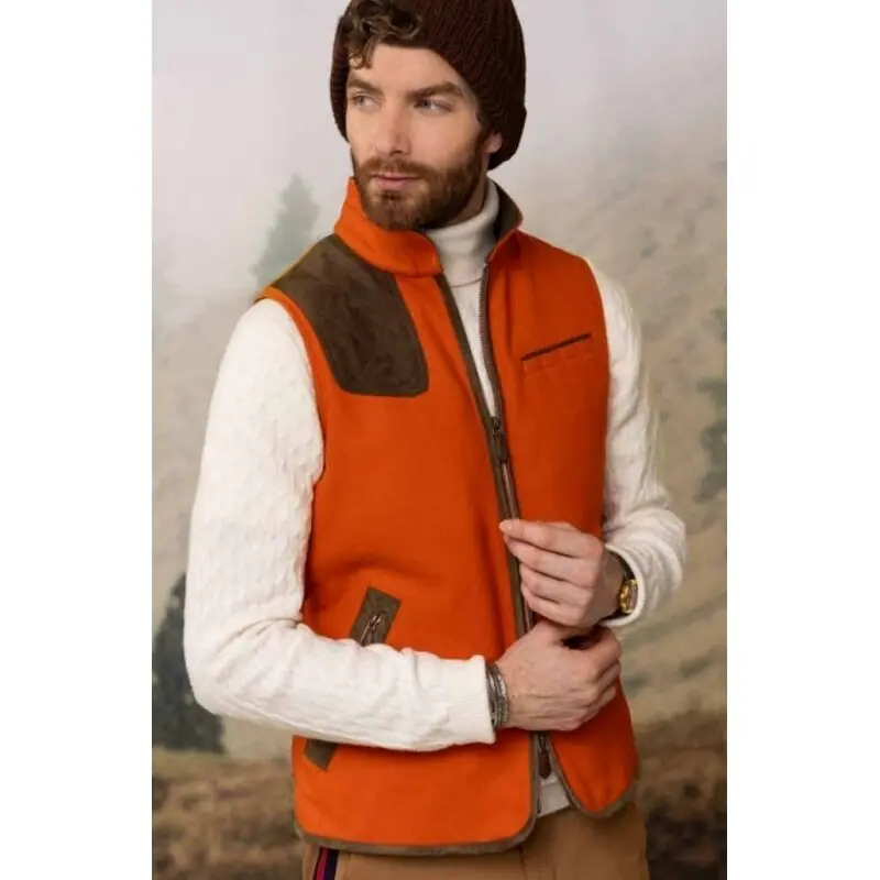 Abverkauf Habsburg Herren Outdoor Gilet aus Schurwolle Drasing Orange