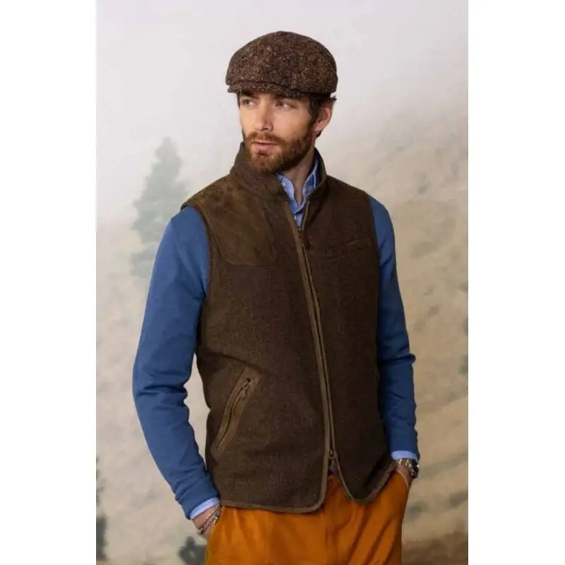 Nur Heute Habsburg Herren Outdoor Gilet aus Schurwolle Drasing Schlamm