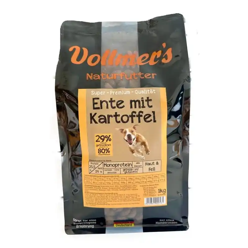Direktkauf Vollmer‘s Hunde Trockenfutter Ente mit Kartoffel