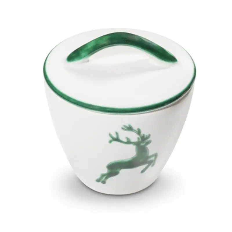 Gmundner Keramik Grüner Hirsch, Zuckerdose Gourmet (Ø 9cm) Geprüft