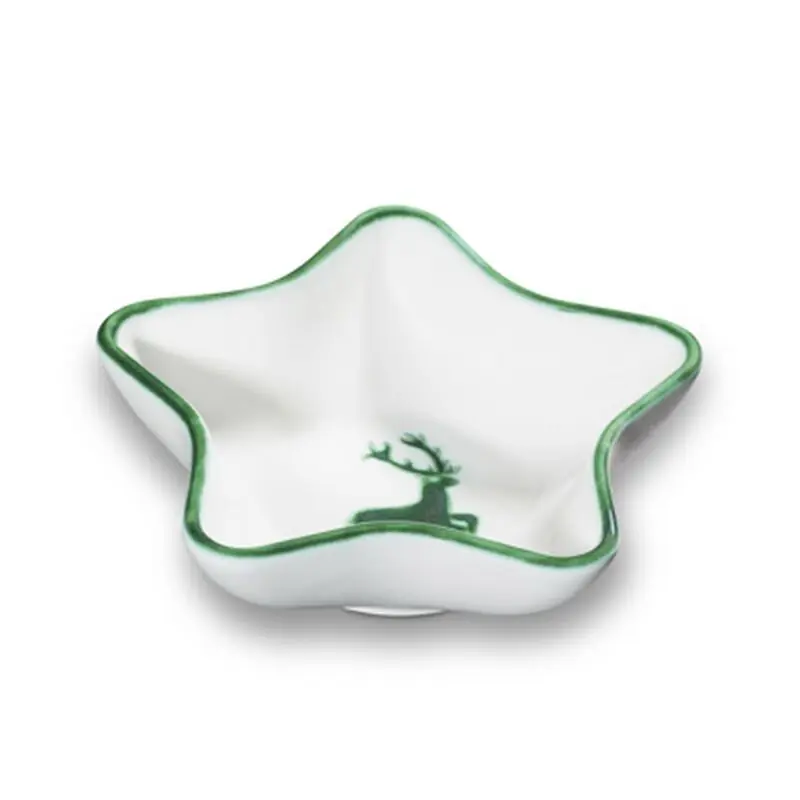 Must-Have Gmundner Keramik Grüner Hirsch, Sternschale (L 14cm)