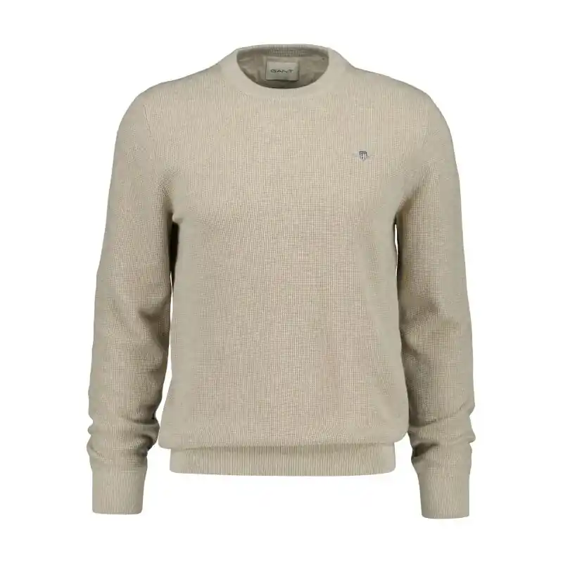 Gant Herren Pullover Rundhals mit Mikrostruktur Expressversand
