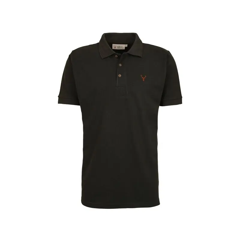 Hubertus Herren Polo Shirt mit Stick "Hirsch" Schwarz Günstig