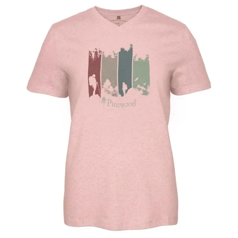 Aktuell Pinewood Damen T-Shirt Finnveden Recycled Outdoor D.Pink Melange Adventure