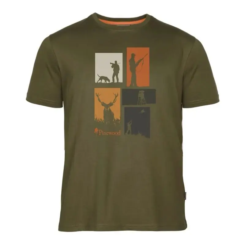 Pinwood Herren T-Shirt Hunting Olive Melange Preiswert