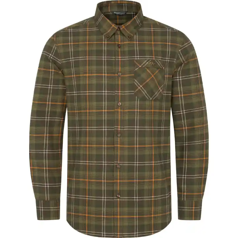 Blaser Herren Hemd Julian Flanell Grün/Offwhite/Orange Billig