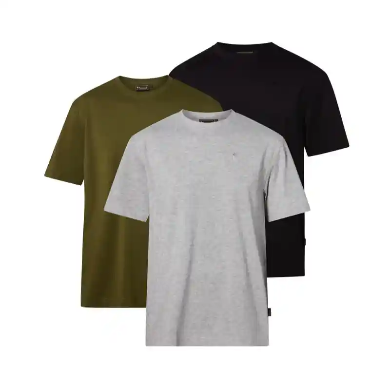 Pinewood Herren 3-Pack T-Shirt GreyMel/Pine/Black Direkt Vom Hersteller