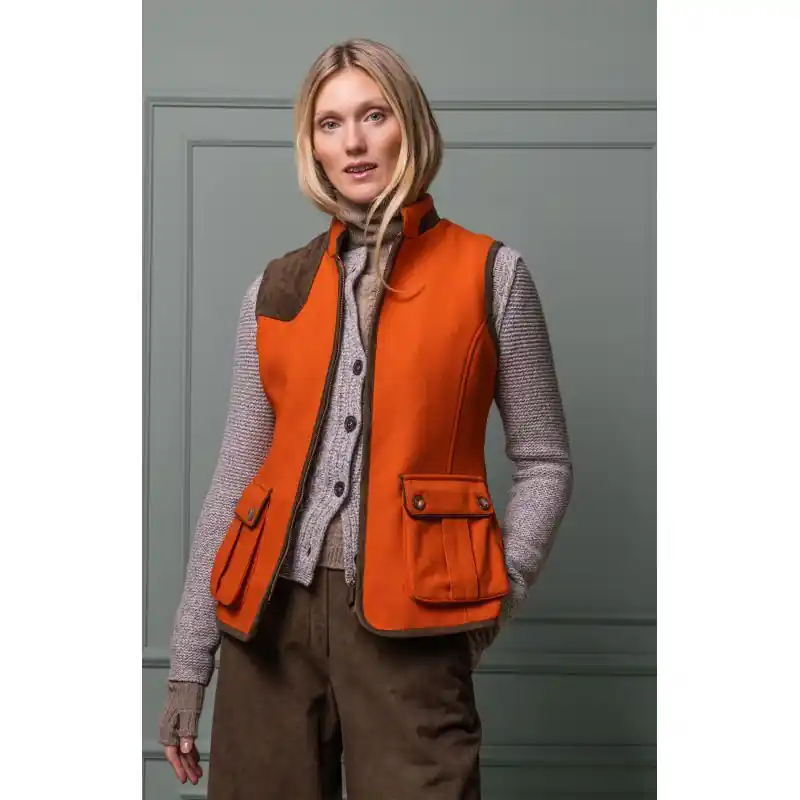 Habsburg Damen Outdoor Gilet aus Schurwolle Falkenstein Orange Direkt Vom Hersteller