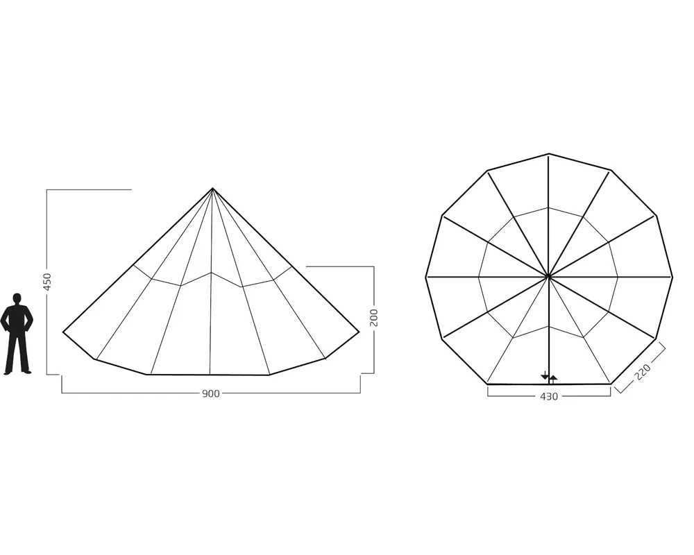 Valhal 60 Tipi Event Zelt 60 m² Sandshell Direktkauf