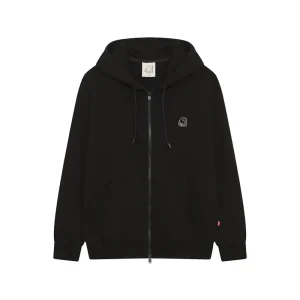 Basic Zip-Up Hoodie Unisex Black Top-Seller