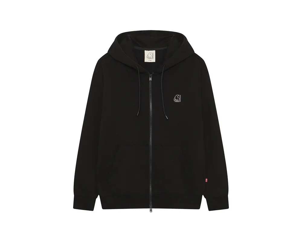 Basic Zip-Up Hoodie Unisex Black Top-Seller