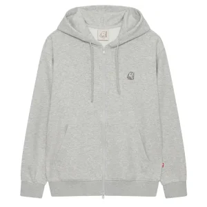 Highlight Basic Zip-Up Hoodie Unisex Light Grey