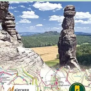 Markenprodukt Nationalparkregion Sächsisch-Böhmische Schweiz Wander- und Radwanderkarte mit Reitwegen