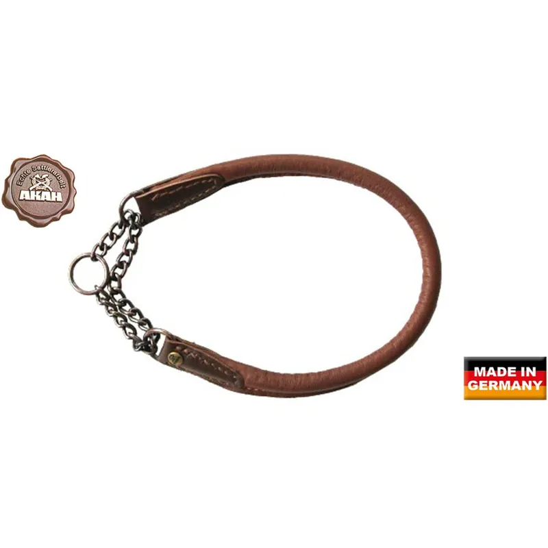 AKAH rundgenähte Hundehalsung aus Elchleder – 30 cm bis 55 cm Kracherpreis