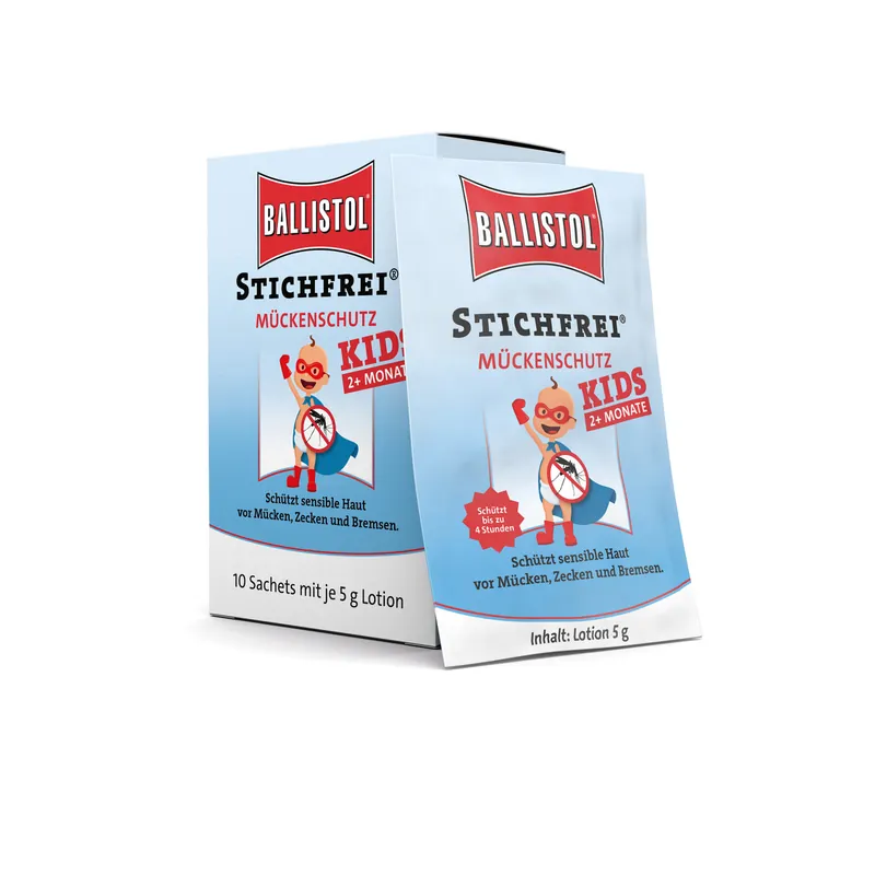 Preisreduziert BALLISTOL Stichfrei Kids & Family Lotion – 10 × 5 g Sachets