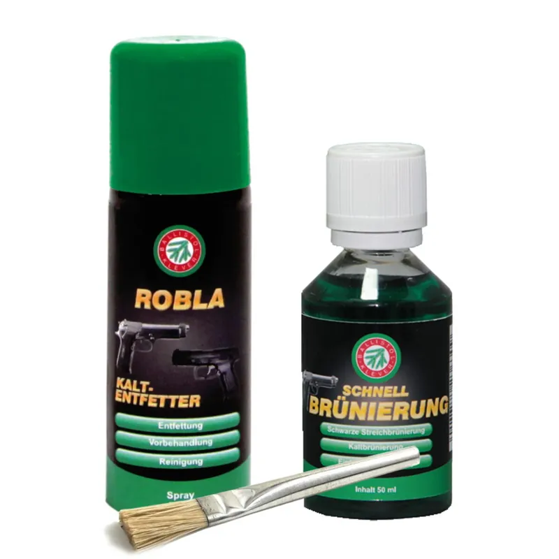 BALLISTOL Schnellbrünierset 50 ml mit Kaltentfetter und Pinsel Sonderaktion