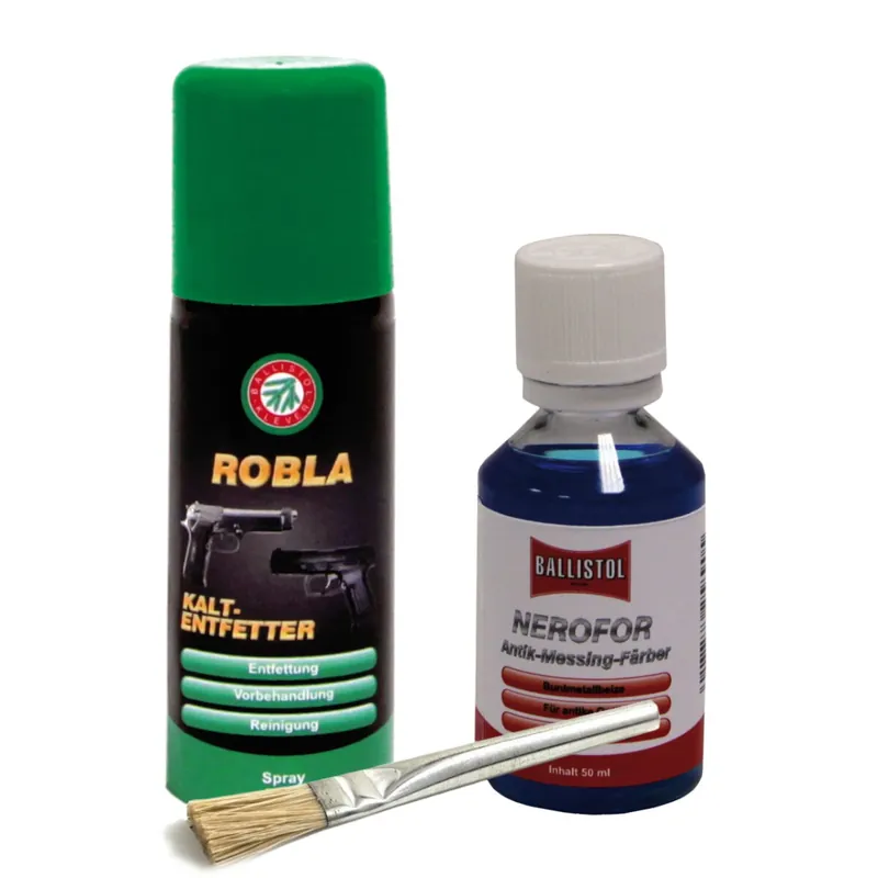 Sofort Bestellen BALLISTOL Antik-Brünierset 50 ml mit Kaltentfetter und Pinsel