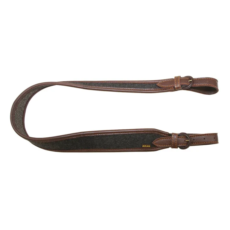 Saisonangebot Gewehrriemen extrabreit aus Elchleder & Loden mit Kork-Unterlage