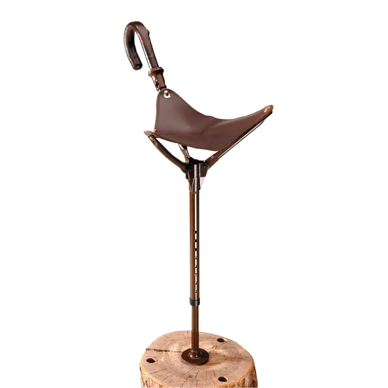 AKAH höhenverstellbarer Jagdsitzstock 50 bis 70 cm mit Ledersitz Must-Have