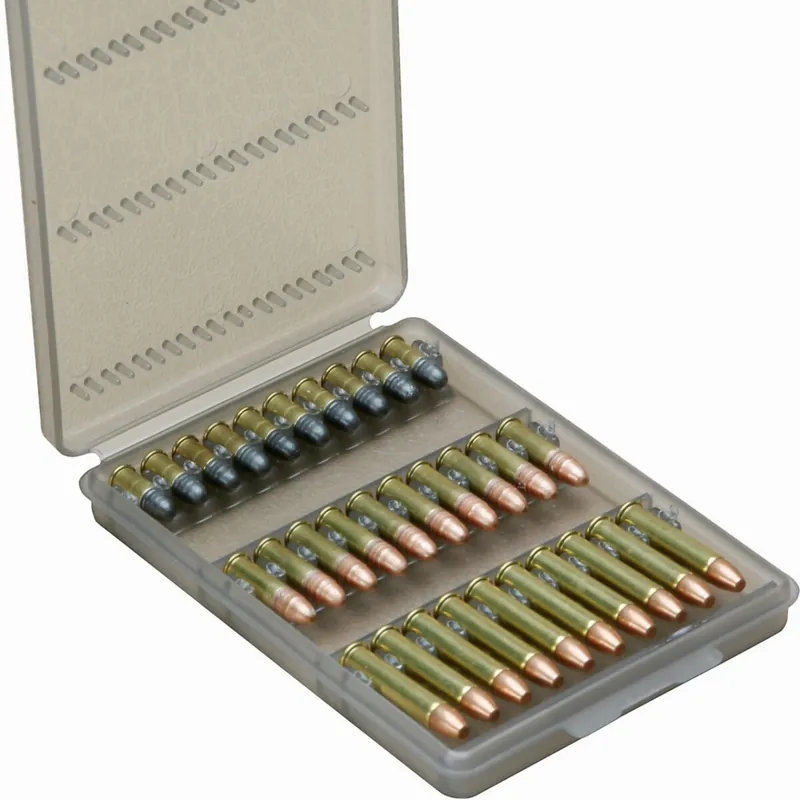 MTM Patronenbox W30-22-41 mit Klappdeckel – 30 Patronen Grau-transparent Wochenendangebot