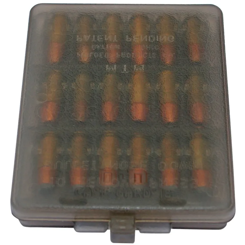 Abverkauf MTM Patronen Grau-transparentbox W18-9M-41 mit Klappdeckel – 18 Patronen Grau-transparent