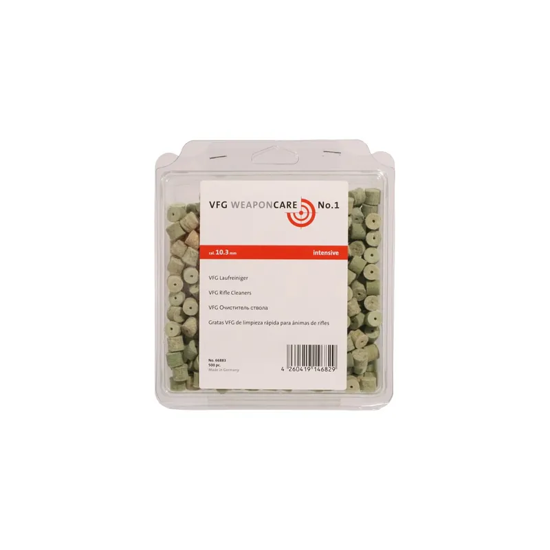 VFG Filzlaufreiniger Superintensiv – Kaliber 10,3 mm – 500 Stück (Box) Kracherpreis