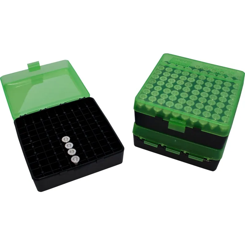 Wochenendangebot MTM Patronenbox P-100-9 mit Klappdeckel – 100 Patronen in 4 Farben