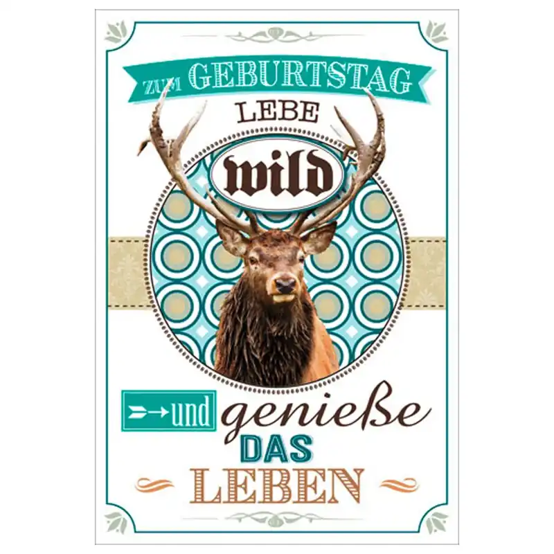 Fritzmann Geburtstagskarte Lebe wild und genieße das Leben Schnäppchen