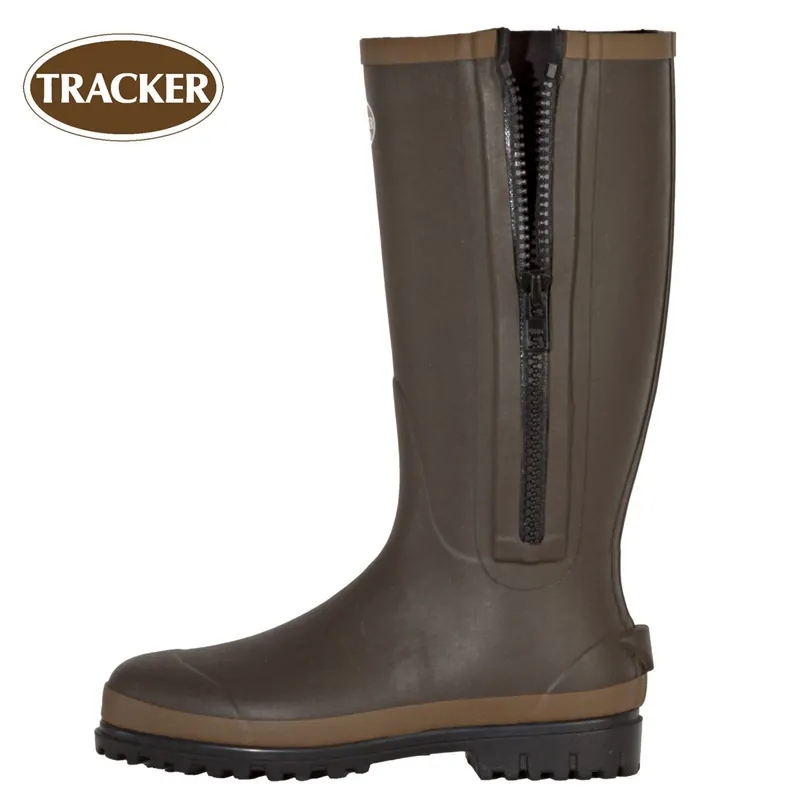 Tracker Comfort Gummistiefel aus Kautschuk mit Neoprenfutter & Reißverschluss Farbe braun Beliebt