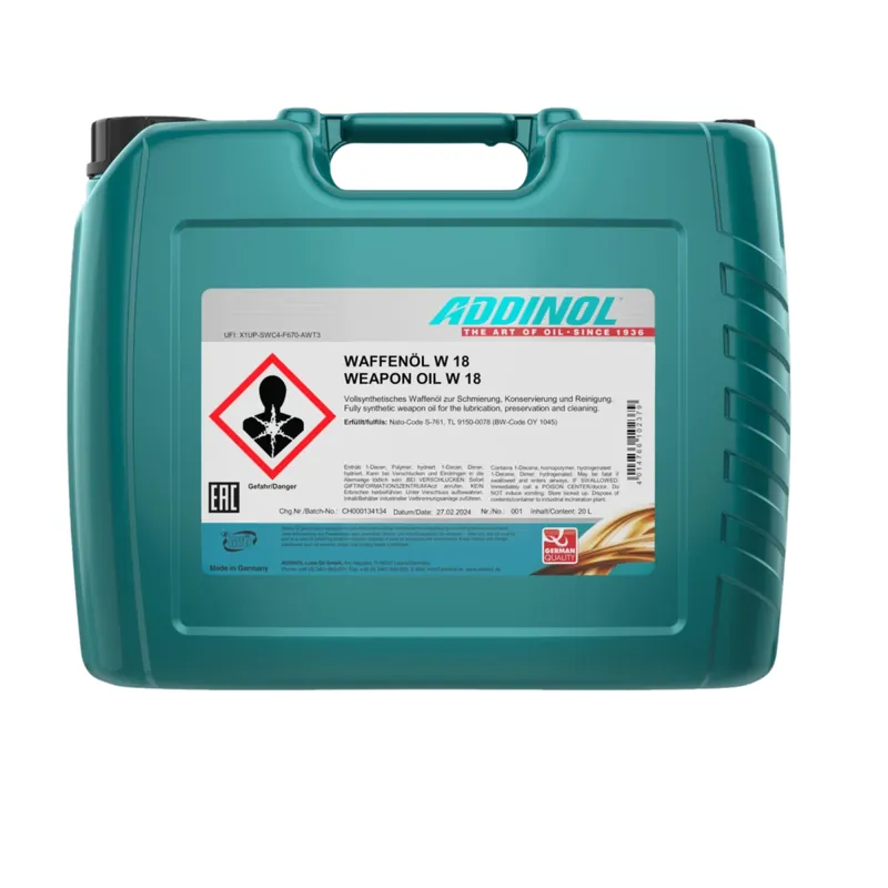 Sale ADDINOL W18 Waffenöl S-761 20 Liter