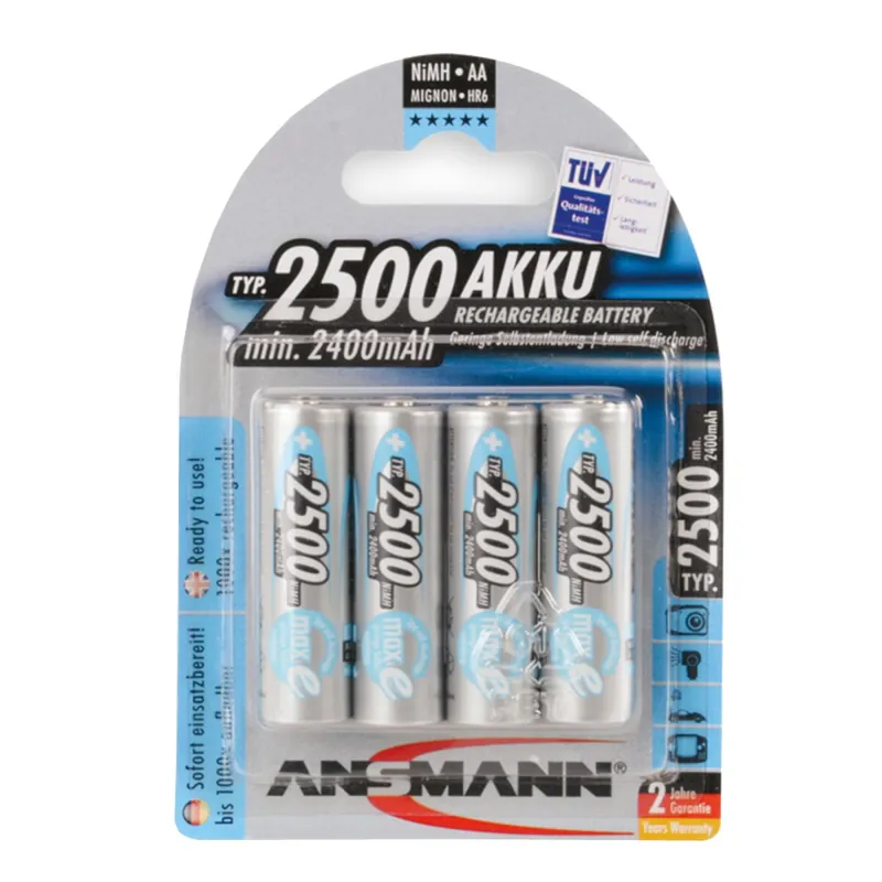 ANSMANN maxE NiMH-Akkus AA 2500 mAh 4 Stück Letzte Chance