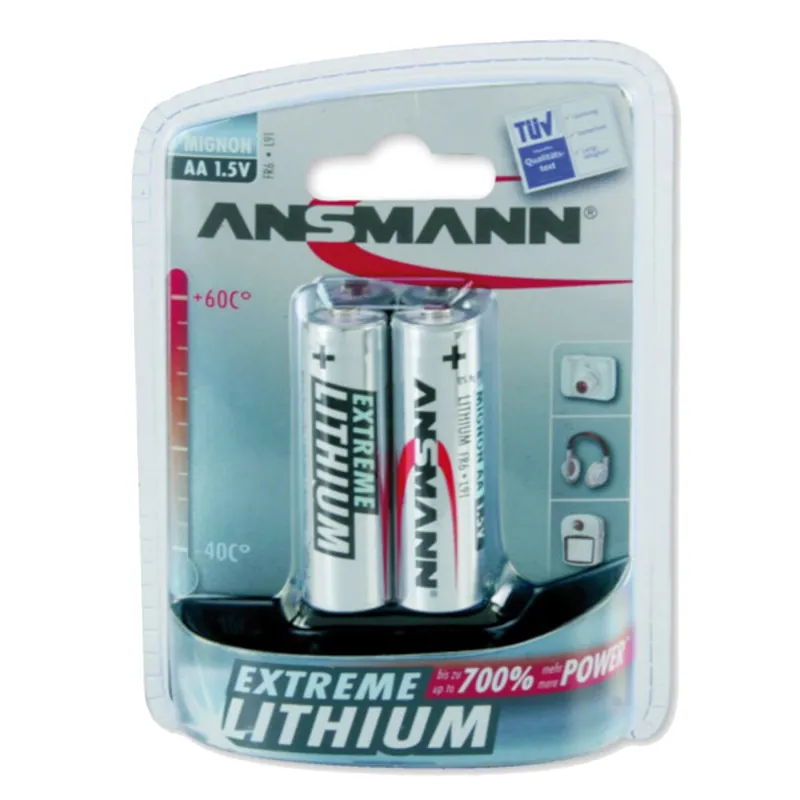 ANSMANN Lithium-Batterien Mignon AA FR6 – 2er-Pack Sonderaktion