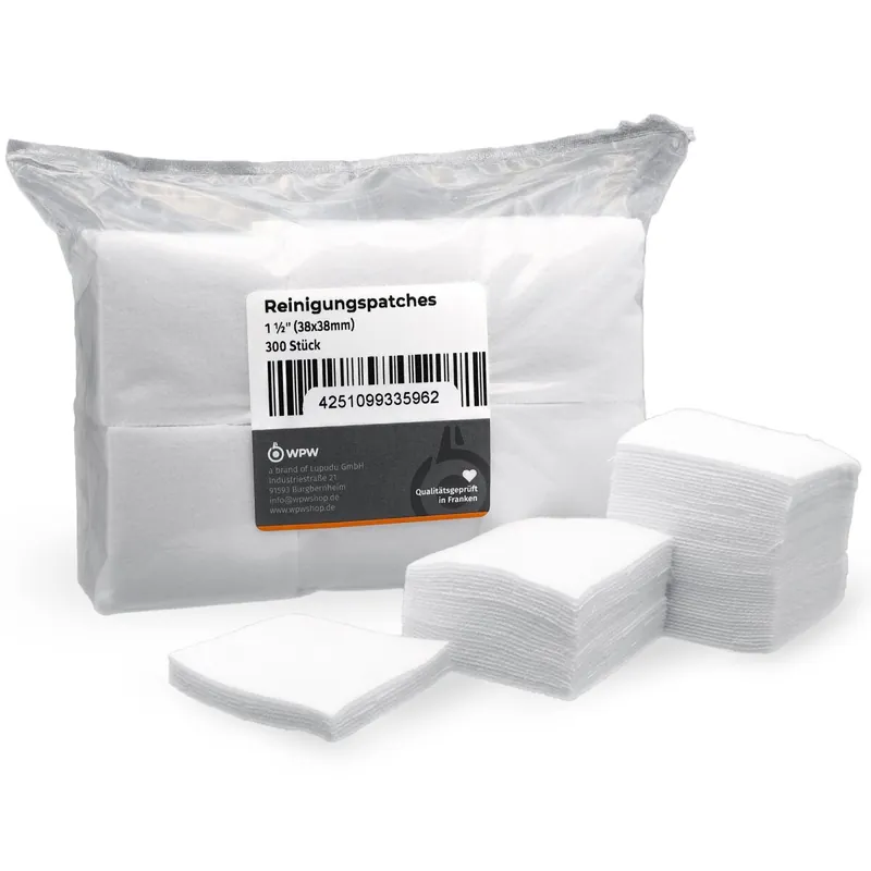 Highlight WPW Reinigungspatches aus Baumwolle – 28 x 28 oder 38 x 38 mm – 300 Stück