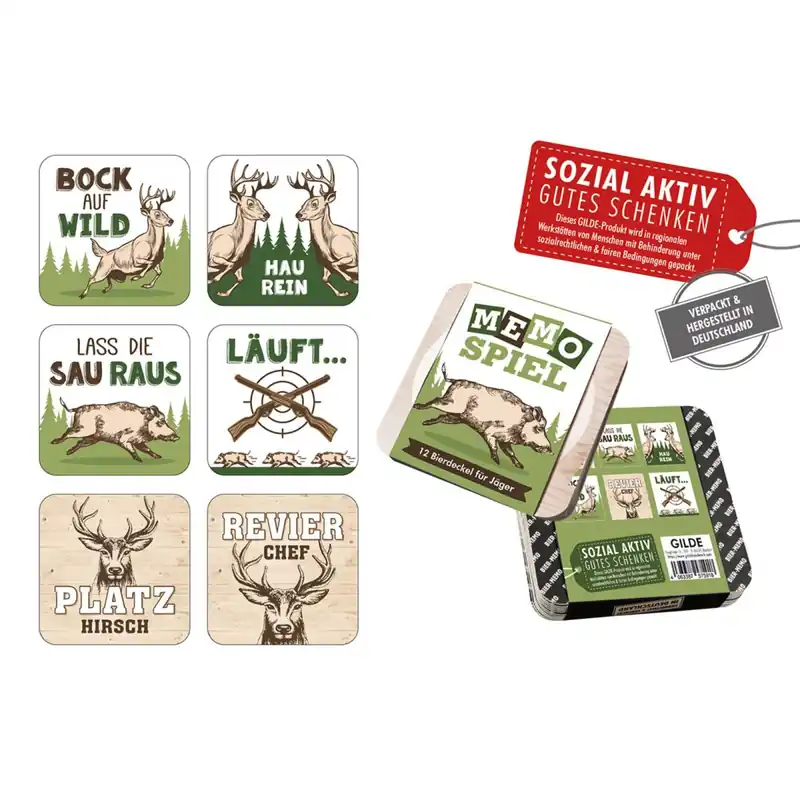 Meistverkauft GILDE Bierdeckel-Memoryspiel – 12er-Pack