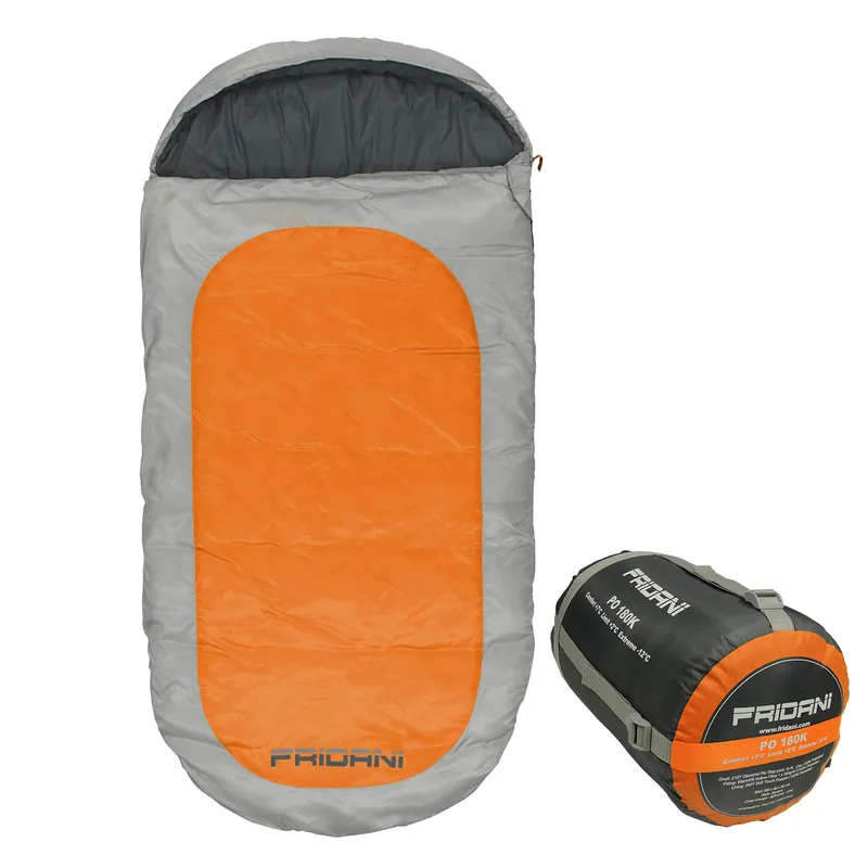 Fridani Kinderschlafsack PO 180x90cm XXL Deckenschlafsack -12°C Orange warm wasserabweisend waschbar Bestpreis