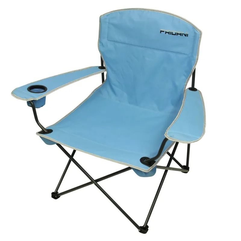 Geprüft Fridani Campingstuhl FCB 90 Klappstuhl Blau Gartenstuhl mit Armlehnen & Getränkehalter Angelstuhl