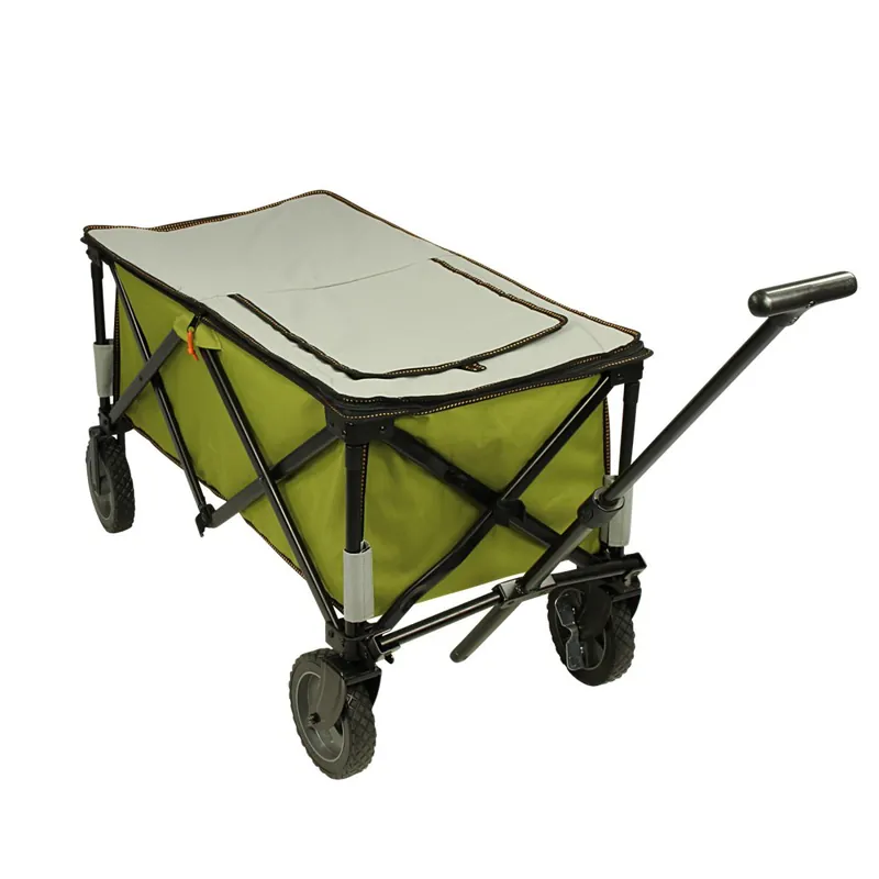 10T Cooler Trolley Bollerwagen mit Kühlfach & Abdeckung faltbarer Strandwagen Picknick Handwagen Bestseller