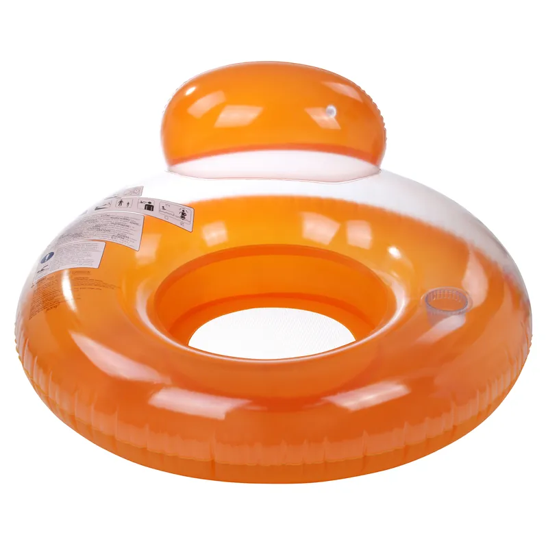 Jilong Pool Lounge Orange Ø 118cm Poolsessel Schwimmsitz Wassersessel Wasser-Sofa mit Getränkehalter Sichere Zahlung