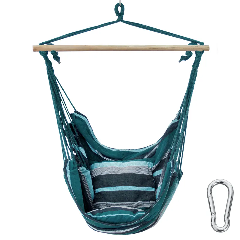 yourGEAR Lombok Smaragd Hängesessel + 2 Kissen Sitz-Hängematte 240kg Hängeschaukel 360° Swing Chair Sonderaktion