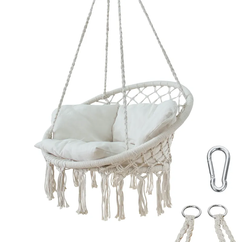 Wochenendangebot yourGEAR Boracay Sand - Hängesessel Sitz-Polster 240kg Hängeschaukel 360° Swing Chair Schwebe-Sessel