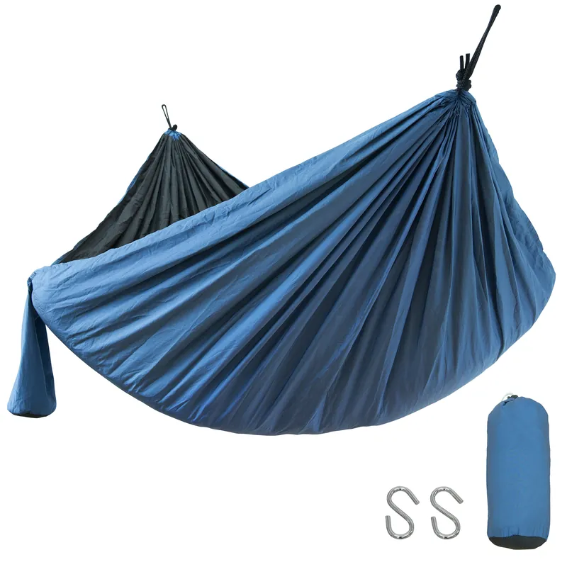 Super-Preis yourGEAR Zion ultraleichte Hängematte 270x140cm doppellagiges Nylon 60g/m² blau/grau 240 kg TÜV