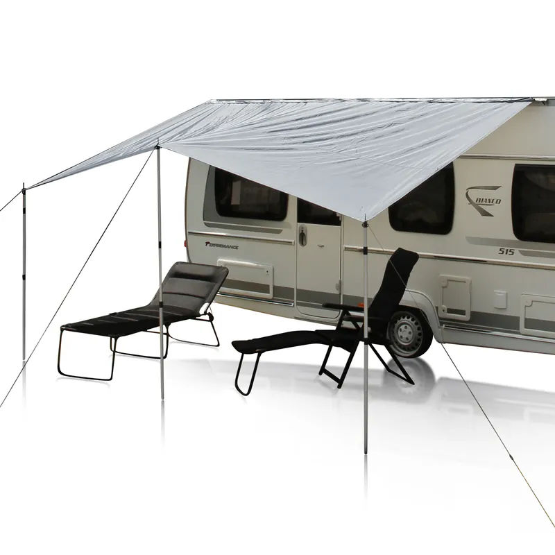 Mega-Angebot your GEAR Wohnwagen Sonnensegel Caravan Tarp 4,5 x 2,4 m Sonnendach inkl. Aufstellstangen 5000 mm