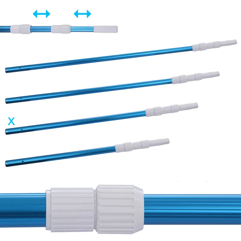 Blueborn Poolstange PPS-3x80 Aluminum Teleskopstange 3-teilig 100 - 240 cm Stange zür Poolreinigung Heißes Angebot