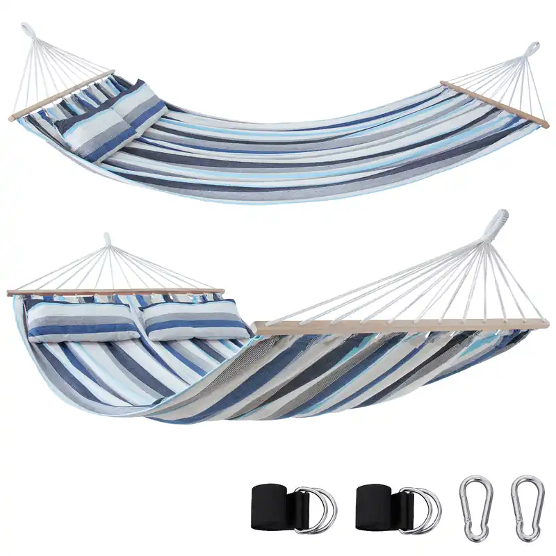 2nd Chance - your GEAR Kauai Aqua Hängematte 240x160cm 300kg Baumwolle Stabhängematte Kissen Befestigung-Set (Pal LJ)(71166) Solange Der Vorrat Reicht