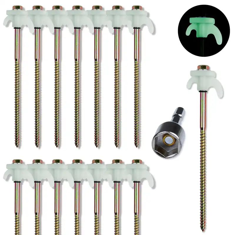 your GEAR Screw 200 - 15 robuste Zeltheringe mit Gewinde, Hering aus Stahl für harten Boden und Holz Preiswert