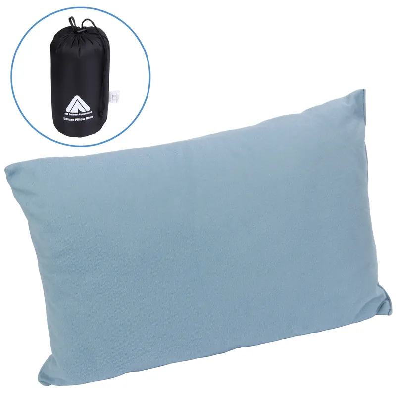 Angebot 2nd Chance - 10T Deluxe Pillow Blau 40x30x10 cm Fleece Kissen Reisekissen Kopfkissen Nackenkissen mit Packsack (76687)