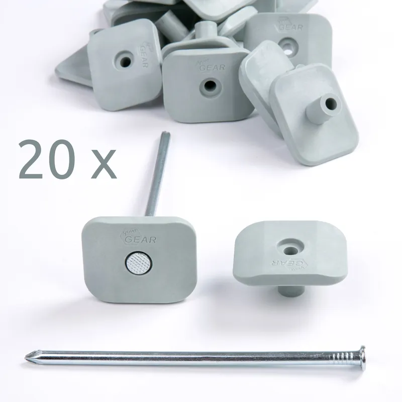 Neu 2nd Chance - your GEAR Safety Peg - 20 Heringe für Zeltteppich Bodenplane Vorzeltteppich mit Trittschutzkappe (71502)