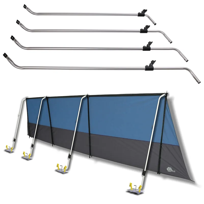 2nd Chance - your GEAR Pole Set Windbreak - Aluminum Stangen für Sicht- / Windschutz, teleskopierbar 100 - 180 cm (71417) Abverkauf