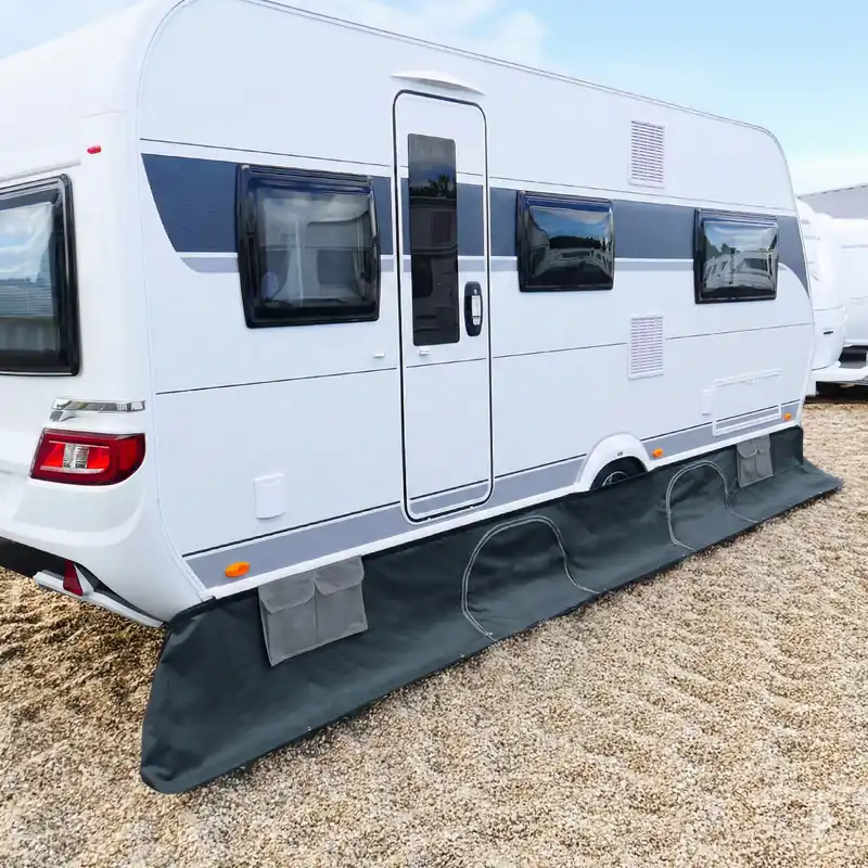 your GEAR Draftskirt - Bodenschürze 650 x 60 cm Wohnwagen Wohnmobilschürze mit Staufächern Preiswert